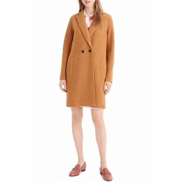 J.Crew Daphne Italian Boiled Wool Camel Tan Coat Size 10 Petite - Picture 1 of 10